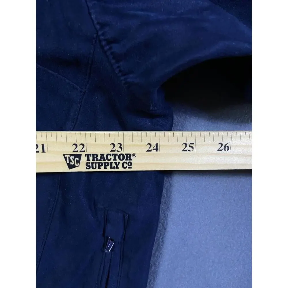 ZERO RESTRICTION Jacket Mens Large Microsuede Pullover Wind Shirt Jacket Navy